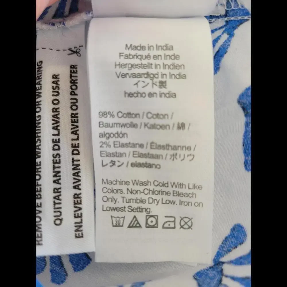 J CREW Size 6 white & blue shell scoop neck mini dress - Picture 5 of 5